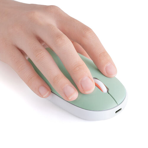 Bluetoothマウス（薄型・ブルーグリーン・静音・マルチペアリング・高速充電・Type-C・充電式・かわいい・おしゃれ・ワイヤレス・無線・軽い・フラット）