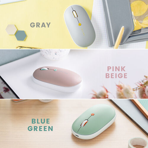Bluetoothマウス（薄型・ブルーグリーン・静音・マルチペアリング・高速充電・Type-C・充電式・かわいい・おしゃれ・ワイヤレス・無線・軽い・フラット）