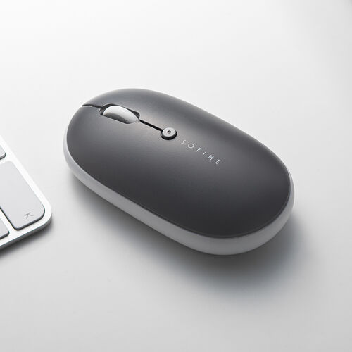Bluetoothマウス（薄型・ダークグレー・静音・マルチペアリング・高速充電・Type-C 充電式・かわいい・おしゃれ・ワイヤレス・無線・軽い・フラット）
