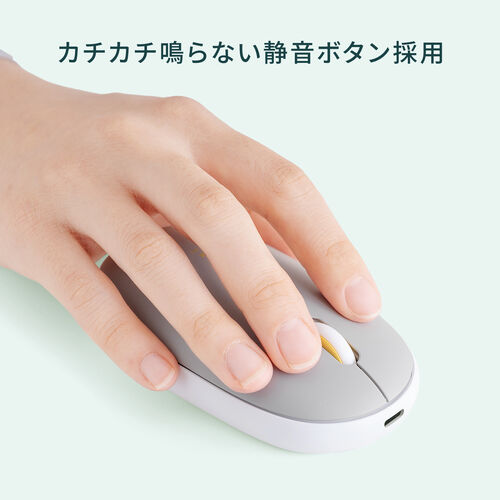 Bluetoothマウス（薄型・ダークグレー・静音・マルチペアリング・高速充電・Type-C 充電式・かわいい・おしゃれ・ワイヤレス・無線・軽い・フラット）