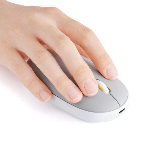 Bluetoothマウス（薄型・グレー・静音・マルチペアリング・高速充電・Type-C・充電式・かわいい・おしゃれ・ワイヤレス・無線・軽い・フラット）