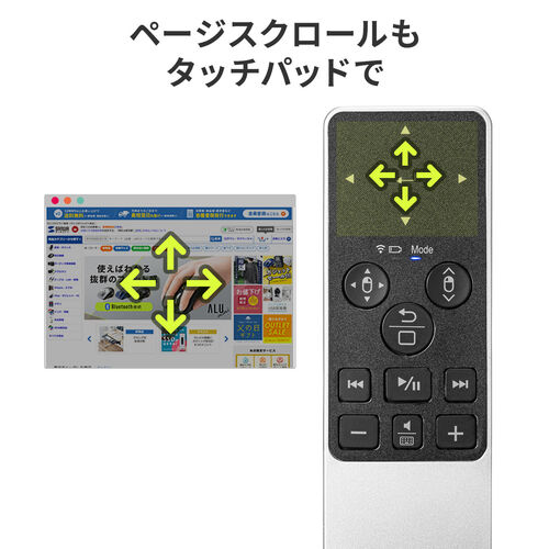 タッチパッド リモコン マウス（Bluetooth・ごろ寝マウス・プレゼン・ハンディ・ワイヤレス・リモコン型・空中マウス・USB-C充電）