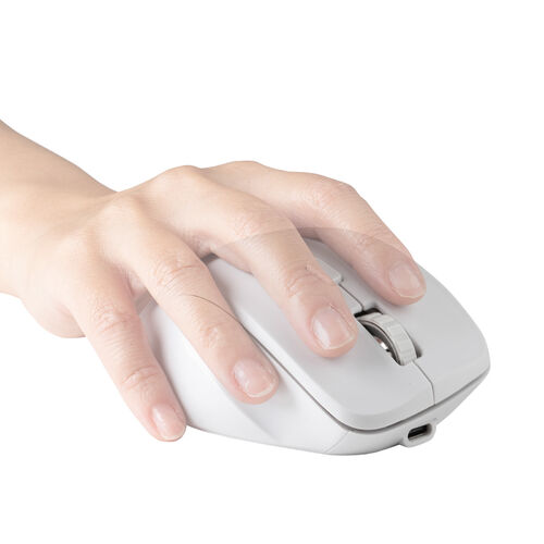 ワイヤレスマウス(Bluetooth・充電式・おすすめ・おしゃれ・人気・マルチペアリング・静音・ワイヤレス・DPI切替・ホワイト）MABT191W
