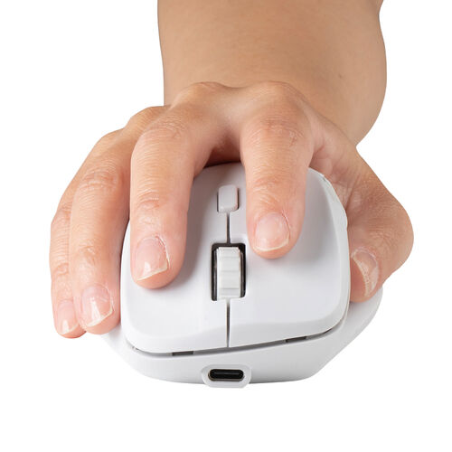 ワイヤレスマウス(Bluetooth・充電式・おすすめ・おしゃれ・人気・マルチペアリング・静音・ワイヤレス・DPI切替・ホワイト）MABT191W