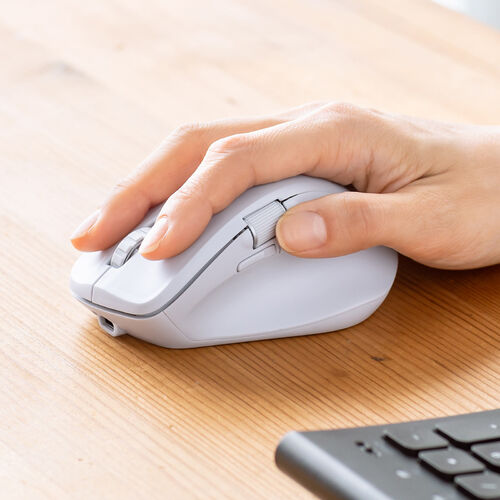 ワイヤレスマウス(Bluetooth・充電式・おすすめ・おしゃれ・人気・マルチペアリング・静音・ワイヤレス・DPI切替・ホワイト）MABT191W