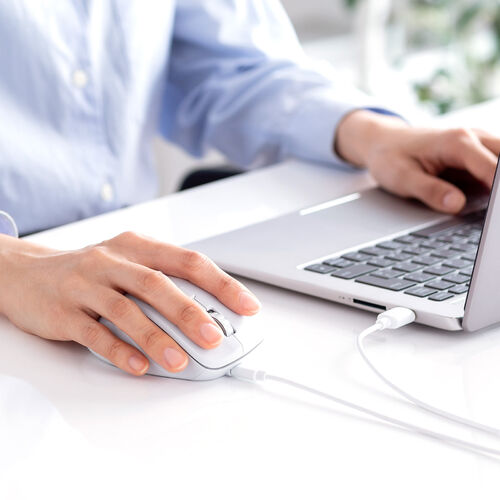 ワイヤレスマウス(Bluetooth・充電式・おすすめ・おしゃれ・人気・マルチペアリング・静音・ワイヤレス・DPI切替・ホワイト）MABT191W