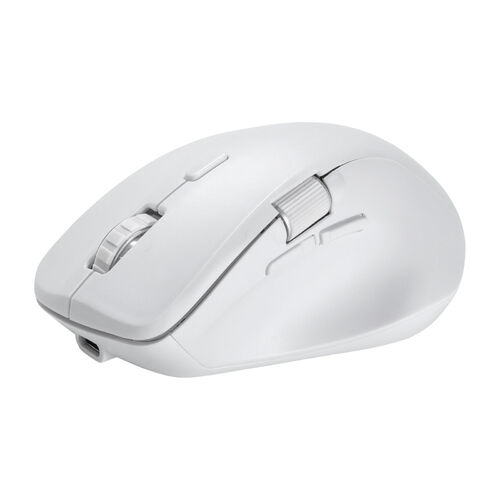 ワイヤレスマウス(Bluetooth・充電式・おすすめ・おしゃれ・人気・マルチペアリング・静音・ワイヤレス・DPI切替・ホワイト）MABT191W