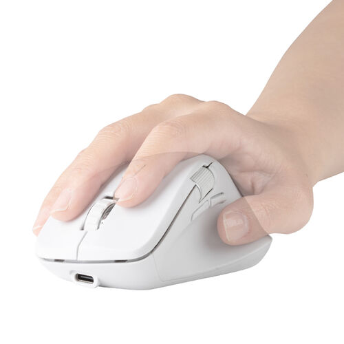 ワイヤレスマウス(Bluetooth・充電式・おすすめ・おしゃれ・人気・マルチペアリング・静音・ワイヤレス・DPI切替・ホワイト）MABT191W