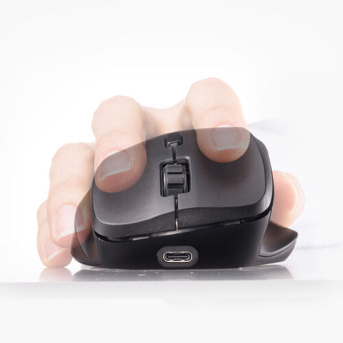 ワイヤレスマウス(Bluetooth・充電式・おすすめ・おしゃれ・人気・マルチペアリング・静音・ワイヤレス・DPI切替・ブラック）MABT191