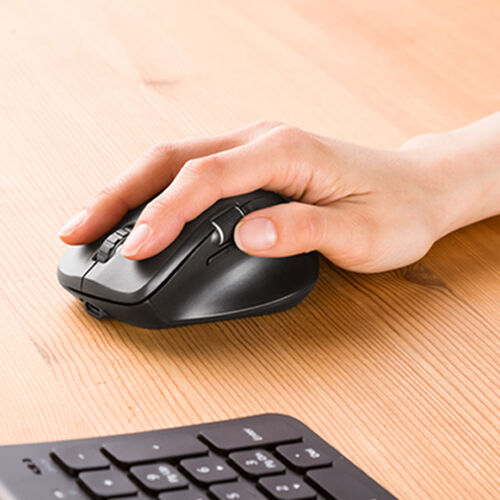 ワイヤレスマウス(Bluetooth・充電式・おすすめ・おしゃれ・人気・マルチペアリング・静音・ワイヤレス・DPI切替・ブラック）MABT191