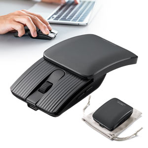 小型マウス｜折りたたみ・Bluetooth・静音・持ち歩き・ブラック