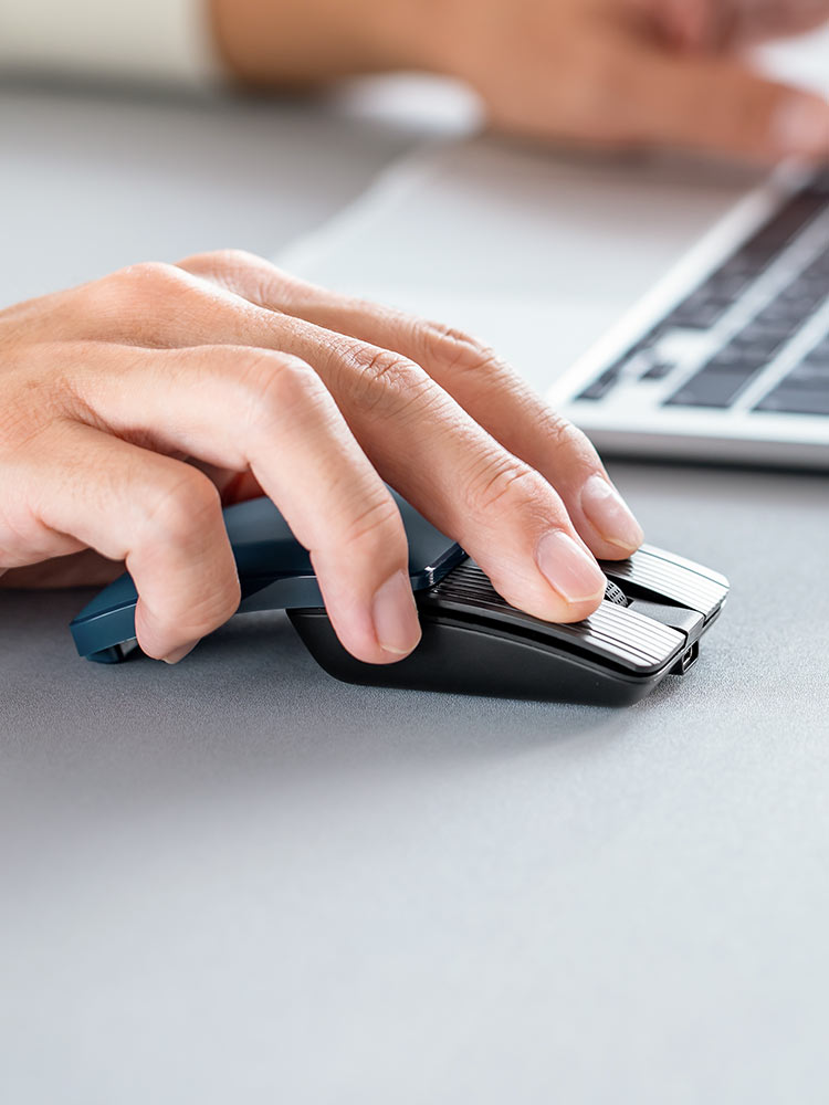 小型マウス｜折りたたみ・Bluetooth・静音・持ち歩き・ブルー