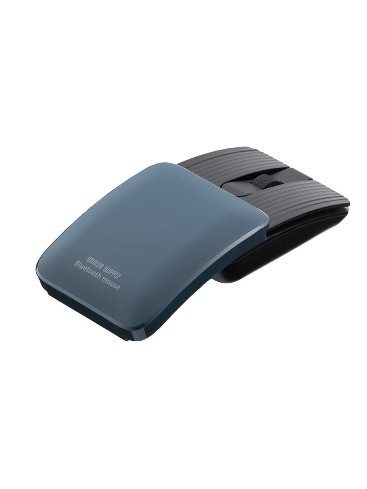 小型マウス｜折りたたみ・Bluetooth・静音・持ち歩き・ブルー