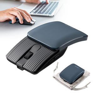 小型マウス｜折りたたみ・Bluetooth・静音・持ち歩き・ブルー