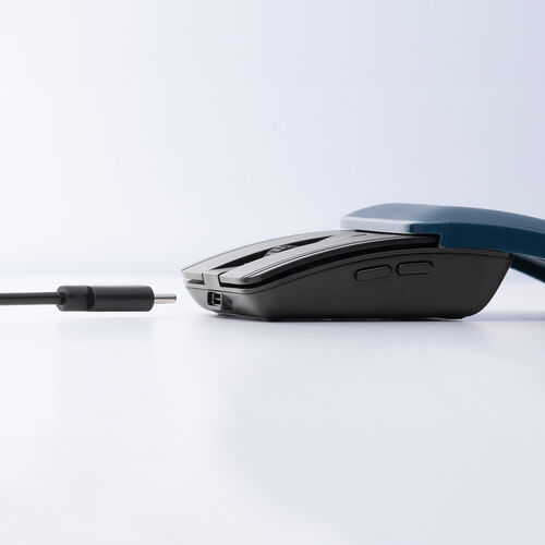 小型マウス｜折りたたみ・Bluetooth・静音・持ち歩き・ブルー