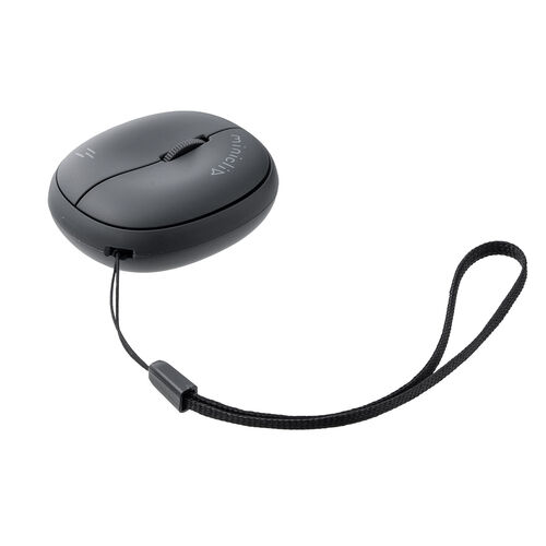マウス（超小型・Bluetooth・ワイヤレス・ストラップ付き・5ボタン・充電式・持ち運び・無線・モバイルマウス・コンパクト・マルチペアリング・miniclip・ブラック）