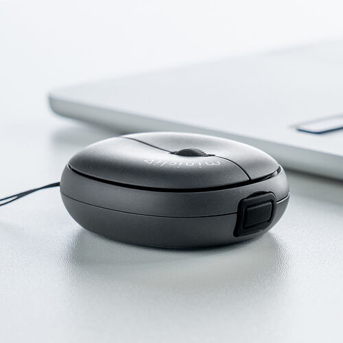 マウス（超小型・Bluetooth・ワイヤレス・ストラップ付き・5ボタン・充電式・持ち運び・無線・モバイルマウス・コンパクト・マルチペアリング・miniclip・ブラック）