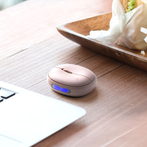 マウス（超小型・Bluetooth・ワイヤレス・ストラップ付き・5ボタン・充電式・持ち運び・無線・モバイルマウス・コンパクト・マルチペアリング・かわいい・miniclip・ピンク）