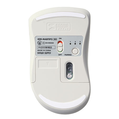 ワイヤレスマウス(Bluetooth・電池式・おすすめ・おしゃれ・人気・マルチペアリング・小型サイズ・3ボタン・グレージュ） MABTIP3GG