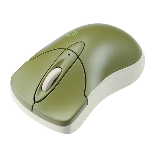 ワイヤレスマウス(Bluetooth・電池式・おすすめ・おしゃれ・人気・マルチペアリング・小型サイズ・3ボタン・カーキ） MABTIP3KH