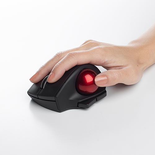 ワイヤレスマウス(Bluetooth・充電式・おすすめ・おしゃれ・人気・トラックボールマウス・小型・エルゴノミクス・レーザーセンサー・ブラック） MABTTB181BK