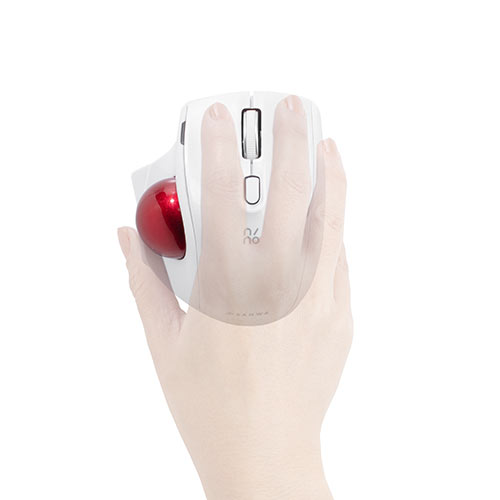 トラックボールマウス 小型トラックボール Bluetoothトラックボール エルゴノミクス レーザーセンサー ホワイト