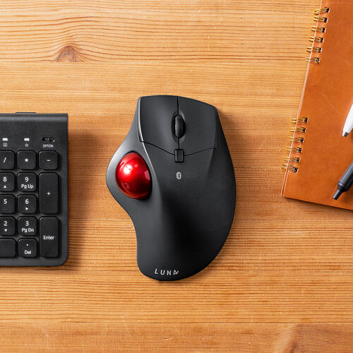 ワイヤレスマウス(Bluetooth・充電式・おすすめ・おしゃれ・人気・トラックボールマウス・静音・3ボタン・電池式・ブラック） MABTTB41