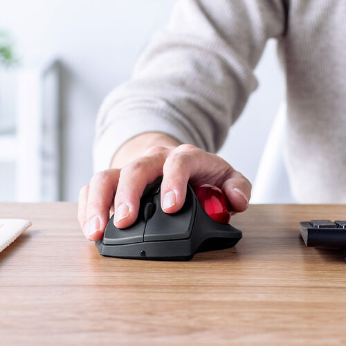 ワイヤレスマウス(Bluetooth・充電式・おすすめ・おしゃれ・人気・トラックボールマウス・静音・3ボタン・電池式・ブラック） MABTTB41