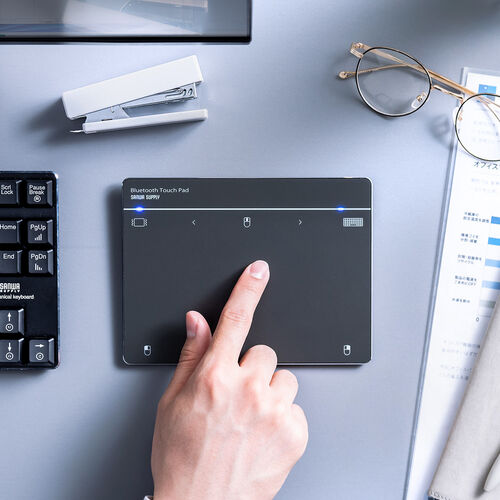 タッチパッド（Bluetooth・有線・両対応・振動機能・USB・トラックパッド・ワイヤレス・薄型・高精度・スクリーンキーボード・ジェスチャー機能・Windows専用・ガンメタリック）