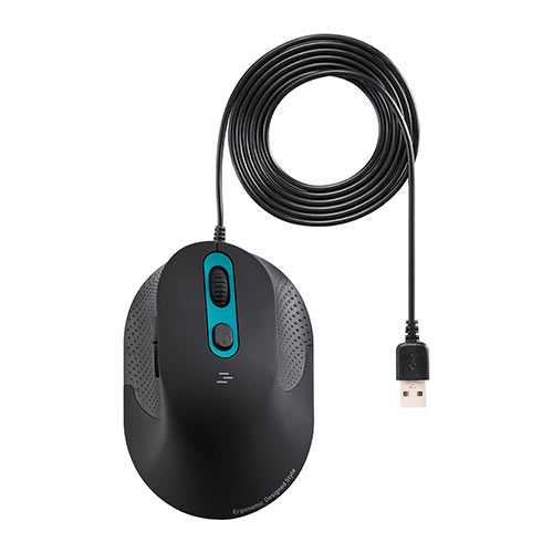 有線エルゴマウス 有線マウス 静音ボタン 5ボタン エルゴノミクス 低め