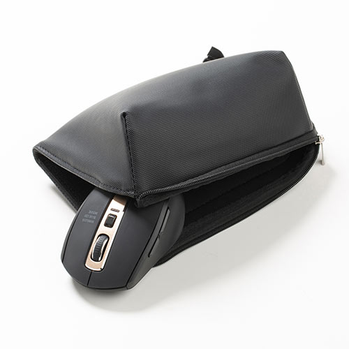 マウス収納ケース（マウスパッド付き・小物収納・マルチケース・リストレスト付き・小物収納付き・ブラック）