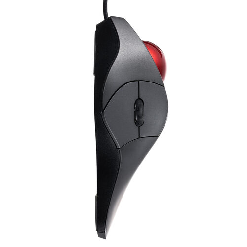 トラックボールマウス（有線・人差し指操作タイプ・静音・5ボタン・4段階カウント切替・光学式センサー・USB A接続） MATB137