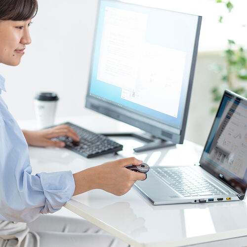 リングマウス（フィンガーマウス・プレゼンマウス・ワイヤレス・5ボタン・ドラッグ＆ドロップ対応・充電式・ブラック）