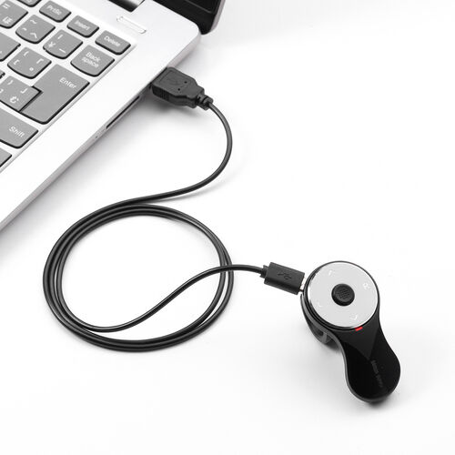 リングマウス（フィンガーマウス・プレゼンマウス・ワイヤレス・5ボタン・ドラッグ＆ドロップ対応・充電式・ブラック）