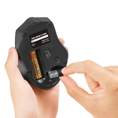 ワイヤレスマウス(無線・2.4G・静音・ブルーLED・5ボタン・DPI切替・電池式・中型・ブラック) EZ4-MAW154BK サンワサプライ