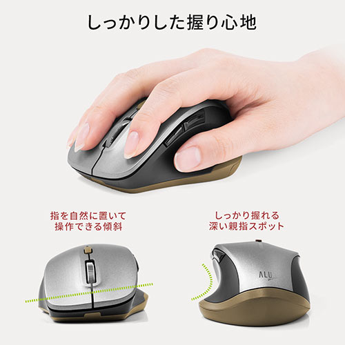 ワイヤレスマウス 小型マウス 5ボタンマウス アルミホイール 静音