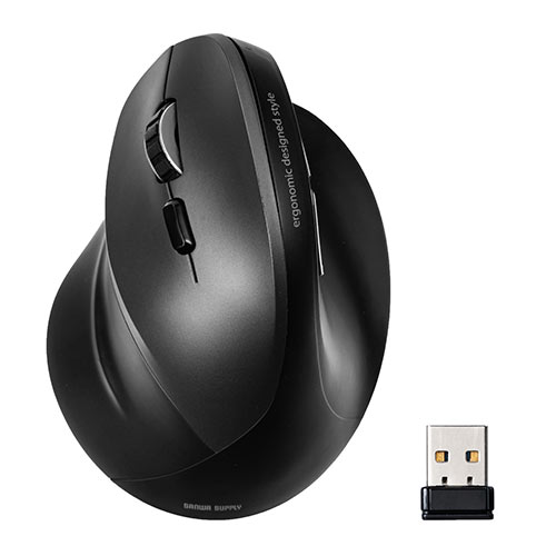 左利きマウス ワイヤレス（左手用マウス エルゴマウス 5ボタン カウント切り替え）