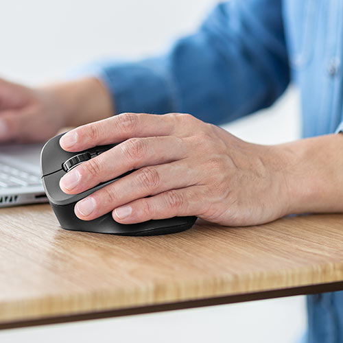 左利きマウス ワイヤレス（左手用マウス エルゴマウス 5ボタン カウント切り替え）