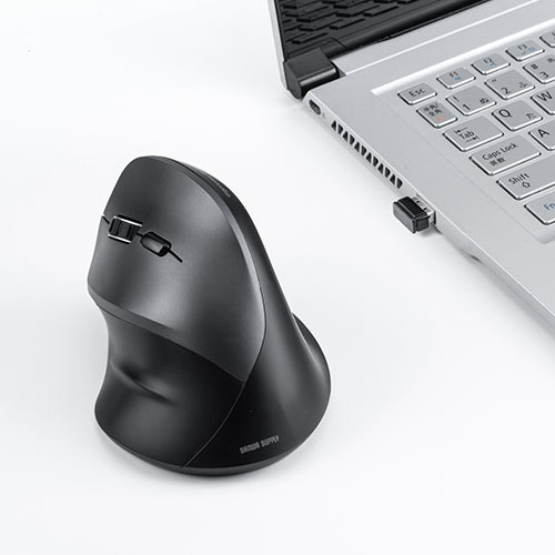 左利きマウス ワイヤレス（左手用マウス エルゴマウス 5ボタン カウント切り替え）