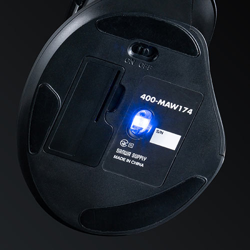 左利きマウス ワイヤレス（左手用マウス エルゴマウス 5ボタン カウント切り替え）