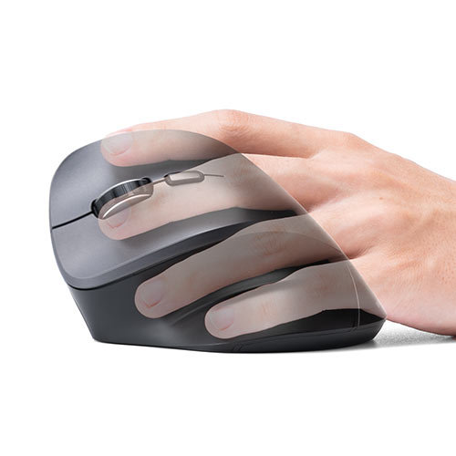 左利きマウス ワイヤレス（左手用マウス エルゴマウス 5ボタン カウント切り替え）