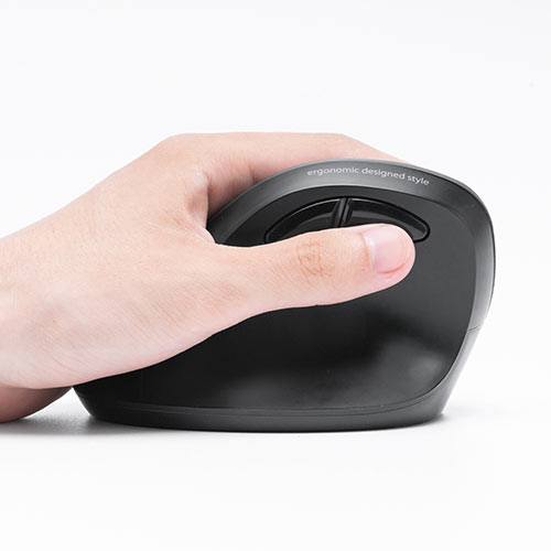 左利きマウス ワイヤレス（左手用マウス エルゴマウス 5ボタン カウント切り替え）