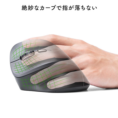 左利きマウス ワイヤレス（左手用マウス エルゴマウス 5ボタン カウント切り替え）