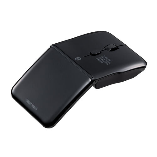 薄型マウス（Bluetooth & 2.4GHz マウス・5ボタン・小型・折りたたみ式・USB-C充電式・無線・ワイヤレス・マルチペアリング・コンパクト・戻る/進む ボタン・ブラック）