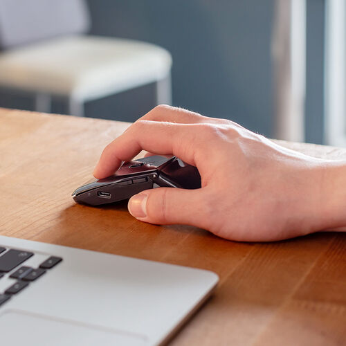 薄型マウス（Bluetooth & 2.4GHz マウス・5ボタン・小型・折りたたみ式・USB-C充電式・無線・ワイヤレス・マルチペアリング・コンパクト・戻る/進む ボタン・ブラック）