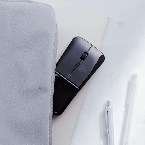 薄型マウス（Bluetooth & 2.4GHz マウス・3ボタン・小型・折りたたみ式・USB-C充電式・無線・ワイヤレス・マルチペアリング・コンパクト・ブラック）