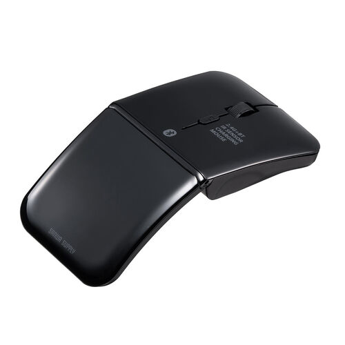 薄型マウス（Bluetooth & 2.4GHz マウス・3ボタン・小型・折りたたみ式・USB-C充電式・無線・ワイヤレス・マルチペアリング・コンパクト・ブラック）