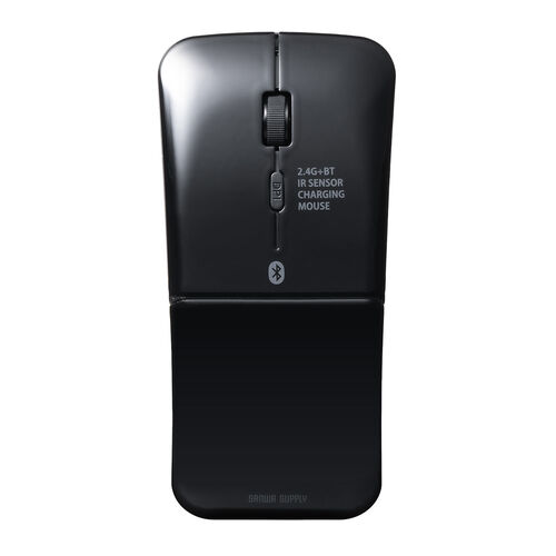 薄型マウス（Bluetooth & 2.4GHz マウス・3ボタン・小型・折りたたみ式・USB-C充電式・無線・ワイヤレス・マルチペアリング・コンパクト・ブラック）