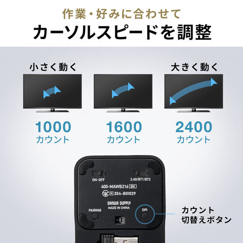 超小型ワイヤレスマウス｜静音・充電式・Bluetooth｜サンワサプライ【MAWB216GM】