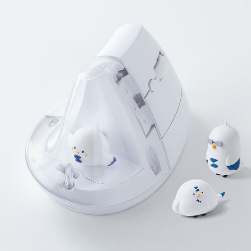 推し活マウス（ワイヤレスマウス・Bluetooth・エルゴノミクス・超高速充電・3分充電で2カ月使える・5ボタン・2.4GHz・無線・ディスプレイケース・ホワイト）